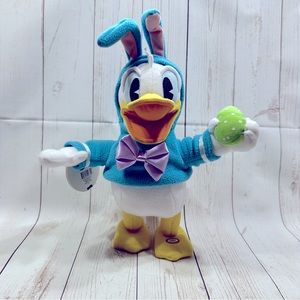 Disney Hallmark Talking & Waddling Donald Duck Easter Bunny Ears w/ Egg Plushie